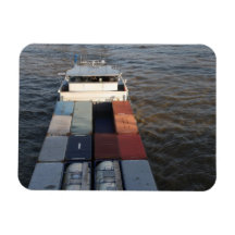 Freight ship on the Meuse, Rotterdam Rectangle Magnet