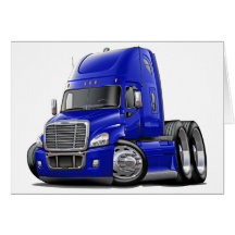 Freightliner Cascadia Blue Truck Greeting Card