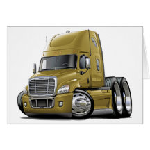 Freightliner Cascadia Gold Truck Greeting Cards