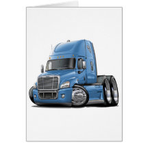 Freightliner Cascadia Lt Blue Truck Greeting Card