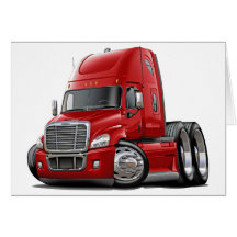 Freightliner Cascadia Red Truck Greeting Card