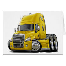 Freightliner Cascadia Yellow Truck Greeting Cards