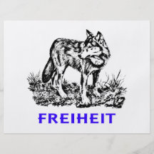 Freiheit - Wolf in Wildnis Flyer Druck