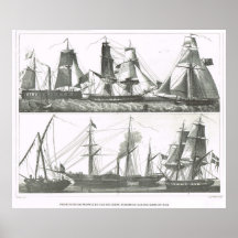 French and European warships Poster