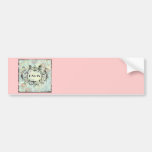 French Antique Style Rococo Design & Pink Roses Bumper Stickers