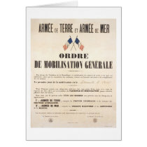 French Army and Navy.  General Mobilisation Order. Greeting Card