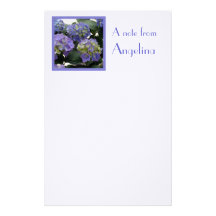 French Baby Blue Hydrangeas Stationery Paper