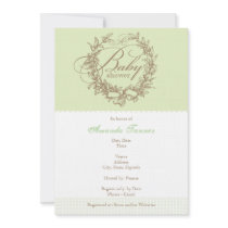 French Baby Shower Invitation - Green