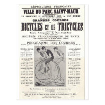 french bicycle sign postcards