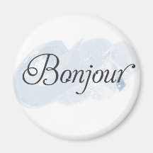 French Bonjour Fridge Magnet