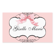 French Bow n Dots, Girl Baby Shower Sticker Seal