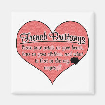 French Brittany Paw Prints Dog Humour Refrigerator Magnets
