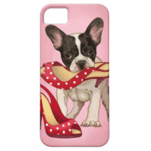 French bulldog and polka dot shoe iPhone 5 covers