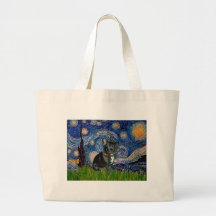 French Bulldog (black 11) - Starry Night Canvas Bag