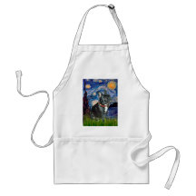 French Bulldog (black 11) - Starry Night (vert) Aprons