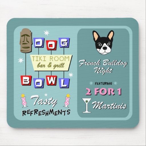 French Bulldog Bowling Night Mouse Pads