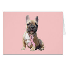 French Bulldog Breast Cancer Greeting Card