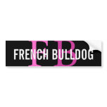French Bulldog Breed Monogram Design bumper stickers