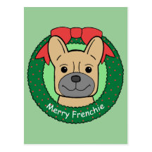 French Bulldog Christmas Post Cards