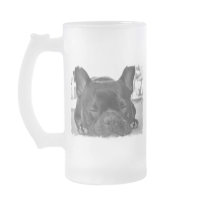 French Bulldog Frosted Beer Mug