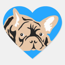 French Bulldog Gifts Herzaufkleber