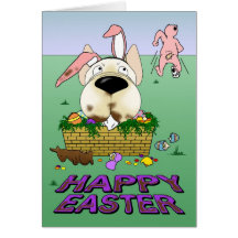 French Bulldog Happy Easter Card