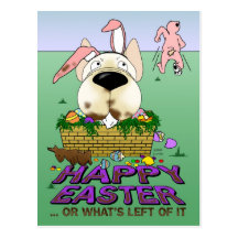 French Bulldog Happy Easter Postcard