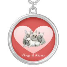 French Bulldog Heart Necklace