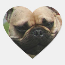 French Bulldog Heart Sticker