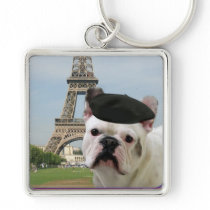 French Bulldog in Paris keychain