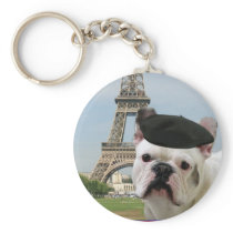 French Bulldog in Paris keychain