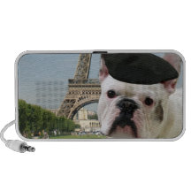 French bulldog in Paris Portable Speakers