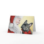 "French Bulldog on Santa's Lap" Christmas Card