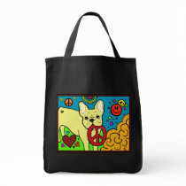 French Bulldog Peace Tote Canvas Bags