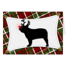 French Bulldog Reindeer Christmas Card