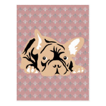 French Bulldog rose Post Card