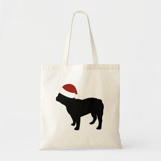 French Bulldog Santa Hat Canvas Bags