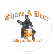 French Bulldog Shares A Beer