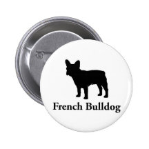 French Bulldog Silhouette Button