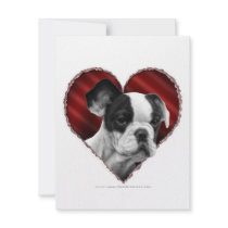 French Bulldog with Heart Personalized Announcements