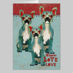 French Bulldogs Love Card cards