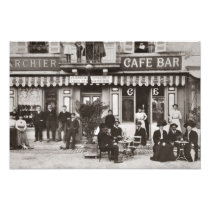 French cafe vintage photograph