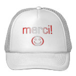 French Canadian Gifts Thank You Merci Smiley Face Mesh Hats