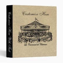 French Carousel Horses Apparel and Gifts Vinyl Binder
