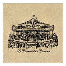 French Carousel Horses Apparel and Gifts Personalized Invitations