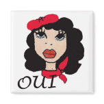 French Cartoon Girl Magnet