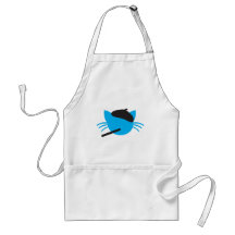 French Cat in a beret and a cigarette Apron