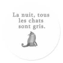 French Cats Saying Products Round Stickers