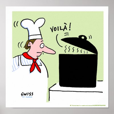 French Chef Cook Gifts Cartoon Kitchen Print by Humorous_posters