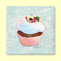 French Chocolate Cupcake Victorian Style magnets